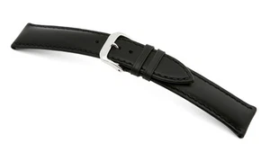 RIOS1931 Germany Genuine Russian Leather Watch band strap 22 mm Black "Moscow" - Picture 1 of 3