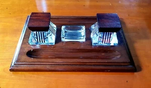 Art Deco Inkwell Desk Tidy in Rosewood. Very Large. Original - Picture 1 of 12