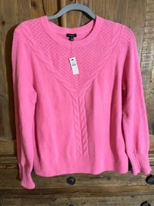Talbots Strickjacke Pullover Damen Größe L rosa Zopfmuster - neu mit Etikett - Bild 1 von 2