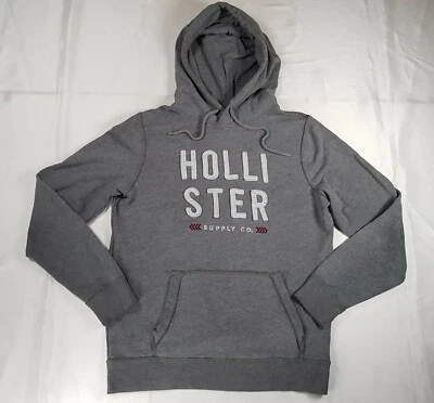 HOLLISTER SIZE MEDIUM 12UK WOMENS GREY HOODIE PULLOVER JUMPER EMBROIDERED - Image 1 of 4