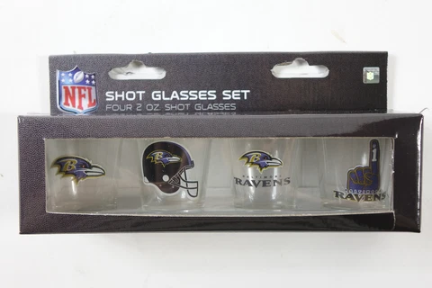 NFL Baltimore Ravens Shot Glass Set4 Pack Shot Glass Set, T One Size (Pack of 4) Cover