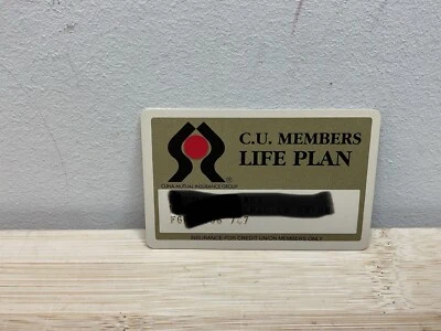 Vintage Cuna Mutual Credit Union Members Life Plan Memberships Card - B42 - Image 1 of 2