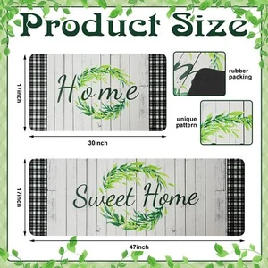 Farmhouse Kitchen Rugs Mats Set of 2 Anti Fatigue Kitchen Rugs Non-Skid Water... - Picture 1 of 7