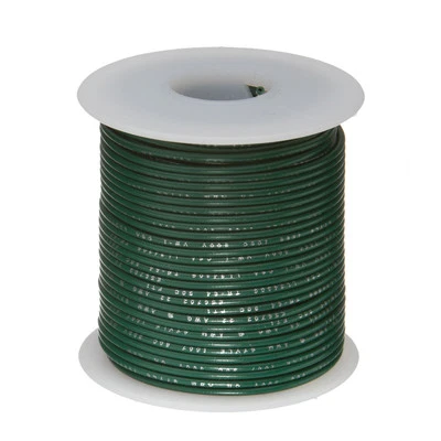 REMINGTON INDUSTRIES 18 AWG Gauge Solid Hook Up Wire Green 25 ft 0.0403" UL1007 300 Volts