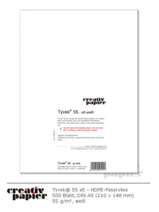 Tyvek 55 reißfestes Faser-Vlies 500 Blatt DIN A5 weiß 55 g/m² unbedruckt - Bild 1 von 2