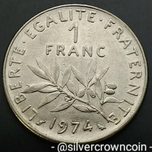 France 1 Franc 1974. KM#925.1. Nickel One Dollar coin. The Seed Sower. Paris mt. - Picture 1 of 7