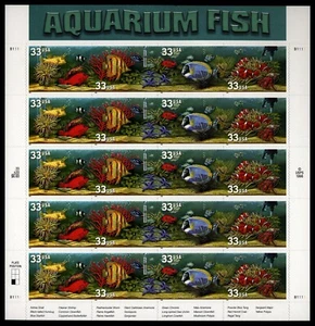 US Scott 3317-3320 Aquarium Fish Pane of 20 - Picture 1 of 1