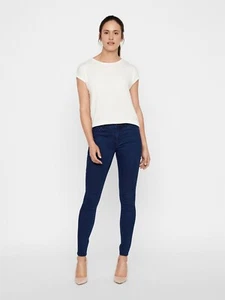 Vero Moda Julia Jeans Da Donna Taglia M Medium Blu Slim Fit Vita Media Jeggins - Picture 1 of 13