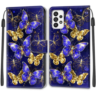 Para Samsung Galaxy Serie "A" Cuero Magnético Abatible Soporte Tarjeta Billetera Estuche Cubierta Foto 1 de 4