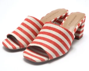 Aerosoles Women's Entree Heeled Sandal, White w/ Red Stripes, Size 9.5 Wide - Picture 1 of 5