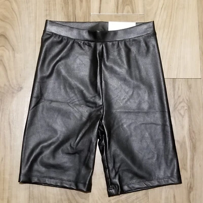NEW American Eagle S Highest Rise Bike Shorts Faux Leather Black Stretch Short - Image 1 of 4