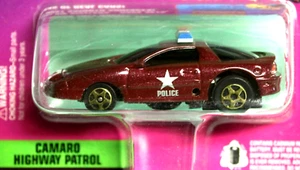 PLAYING MANTIS MOTORIZED SIZZLERS CAMARO HIGHWAY PATROL MAROON SEALED CARD 1996 - Picture 1 of 2