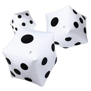 3 Pack Inflatable Dice Jumbo Giant Inflatable Dice Large 12 Inch White - Picture 1 of 7