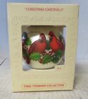 Vintage Hallmark 1980 Christmas Cardinals Glass Ball Ornament