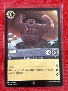 Disney Lorcana TCG #185/204 Maui Demigod RARE Pull To Sleeve - Picture 1 of 7