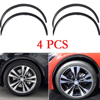 4PCS/SET Carbon Fiber Car Wheel Trims Eyebrow Arch Trim Lips Fender Flares - Image 1 of 4
