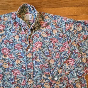 Boston Prepatory Company Hemd Herren Large Blumen Kragen Hergestellt in den USA Vintage - Bild 1 von 10