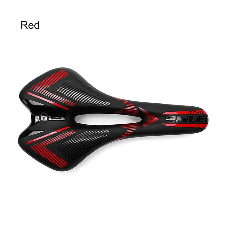 Almofada respirável ENLEE couro ecológico/carbono assento selim bicicleta de estrada - Imagem 1 de 4