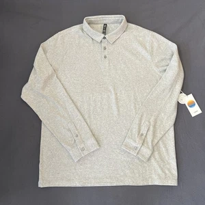 Vuori Long Sleeve Westport Polo Shirt Men’s XXL Oatmeal Heather - Picture 1 of 8