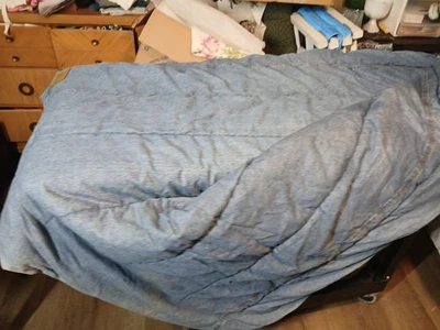 De Colección Tommy Hilfiger Azul Denim Jean Azul/Blanco Rayas Reversible Doble Edredón Foto 1 de 4