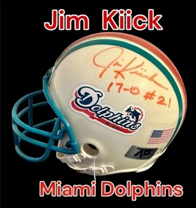 JIM KIICK AUTOGRAPHED SIGNED MIAMI DOLPHINS RIDDELL MICRO MINI HELMET wAP/COA - Picture 1 of 9