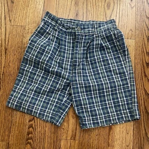 VTG 90s Levi's Dockers Blue Plaid Shorts - Boys Size 7 Regular  - Picture 1 of 3