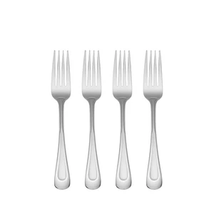 Satin Sand Dune Everyday Dinner Forks, Set of 4, 18/0 Stainless Steel, Silver... - Picture 1 of 5