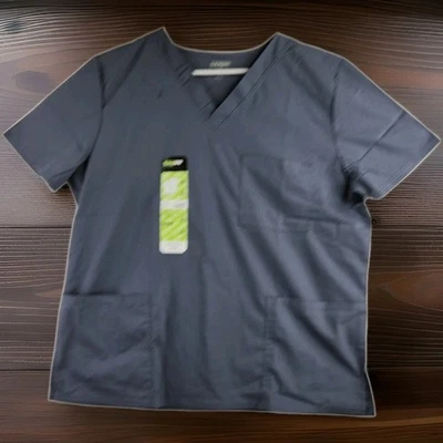 Blusa Médica Exfoliante Dental Gris Unisex Cuello en V Talla Grande Foto 1 de 4