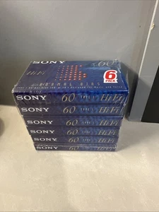 SONY HiFi 60 Minute Blank Normal Bias Cassette Tapes Sealed NEW Hi Fi Lot of 6 - Picture 1 of 5
