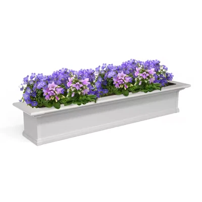 Window Box Planter Self Watering White Vinyl 60 In. X 12 In. Weather Resistant - Image 1 of 4