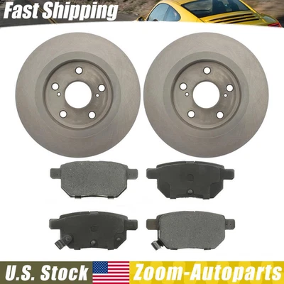 For 2011 2012 2013 2014 Scion tC Rear Brake Rotors + Brake Pads Ceramic Kit - Image 1 of 4