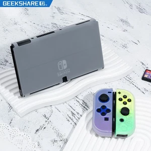 GeekShare Slim Protective Case for Nintendo Switch OLED Frosted HardShell Clear - Picture 1 of 5