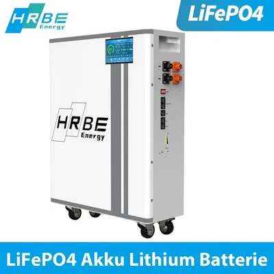 HRBEENERGY 48V 100Ah LiFePO4 Lithium Battery 5.12kWh Capacity Photovoltaik Solar PV Akku