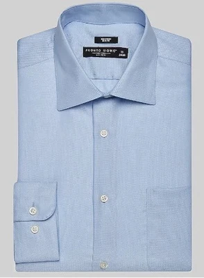 Men's Pronto Uomo Slim Fit Queens Oxford Dress Shirt Blue 16 1/2 32/33 Longsleev - Image 1 of 4