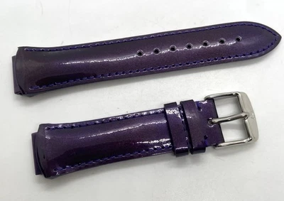 NUEVA TECHNOMARINE Correa de Reloj Cuero Genuino 17mm Tacos Púrpura Profundo Hebilla Plateada Foto 1 de 4