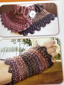 Loopy Warmers Neck & Wrist Warmer Crochet Pattern Card Page - Picture 1 of 3