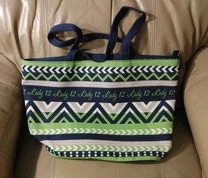 LADY 12 SEATTLE SEAHAWKS Canvas Tote Bag mit Reißverschluss & Innentaschen TOP! - Bild 1 von 14