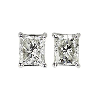 Brand New Pt900 Princess Cut Diamond Earrings 0.805ct G/H VS2 Free Shipping from - Image 1 of 4