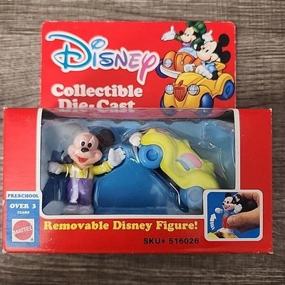 Coche y figura fundidos a presión coleccionables de Mickey Mouse de juguete MATTEL de colección Foto 1 de 2