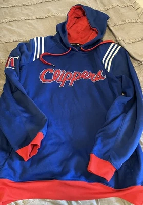 LOS ANGELES CLIPPERS Basketball ADIDAS Hoodie MEDIUM Sweatshirt NBA Blue Sewn - Image 1 of 4