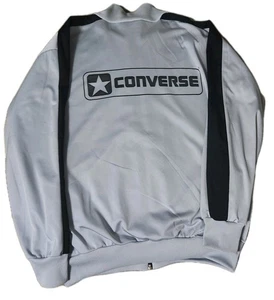 🔥 RARA CHAQUETA CORTAVIENTOS VINTAGE AÑOS 80 Converse para hombre grande gris cremallera completa - Imagen 1 de 6