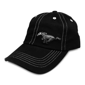 Ford Mustang Running Pony Black Baseball Cap - Bild 1 von 3
