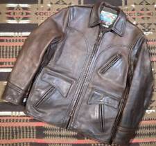 Grain Aero Leather Hercules 36 Half Belt Belted Car Coat Rider'S Jacket Jean