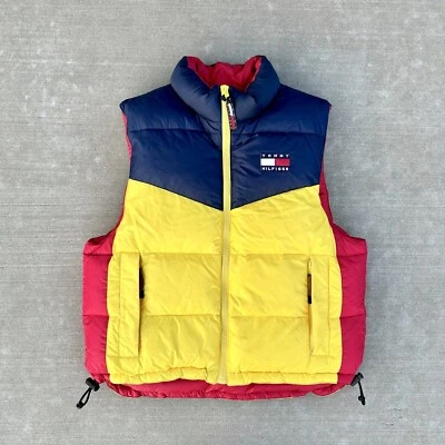 Chaleco acolchado Tommy Hilfiger vintage bloque de color talla grande años 90 Foto 1 de 4