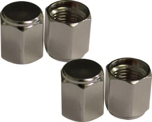 Paquete De 4 Aleación Plata Hexagonal Válvula Del Neumático Tapas Kart Carreras - Imagen 1 de 1