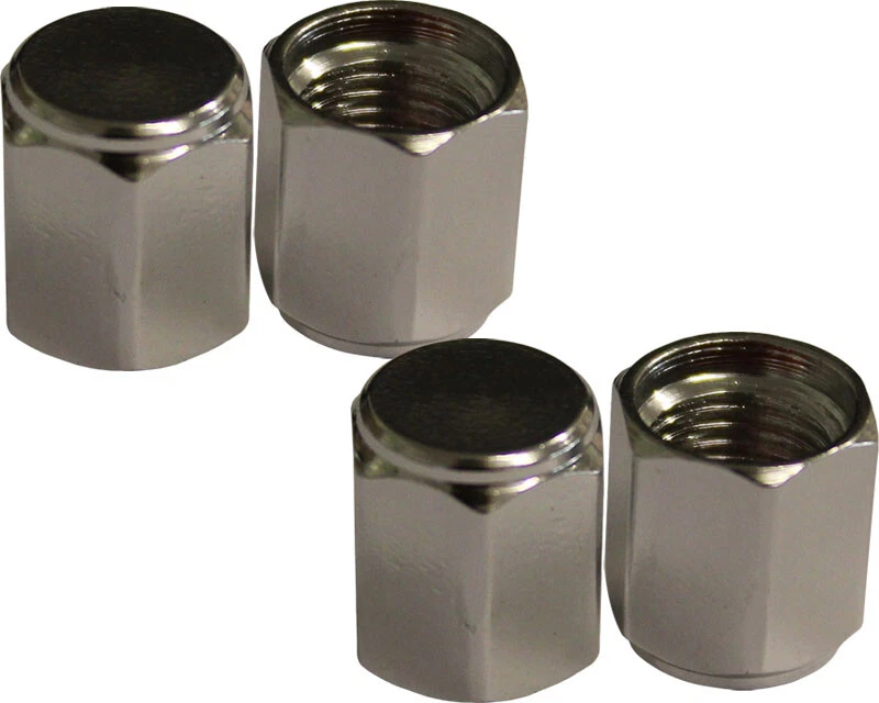 Confezione 4 Lega Argento Esagonale Pneumatico Valvola Caps Go Kart Corsa - Immagine 1 di 1
