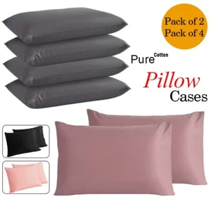 2-4 Pcs Premium 100% Egyptian Cotton Pillow Cases Housewife Bed Pillow Cover - Picture 1 of 30