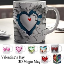 3D Coffee Mug Ceramics Tea Cup Gift 3D Magic Valentine‘s Day Mug  Lovers