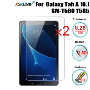 2Pcs 9H Tempered Glass Screen Protector Samsung Galaxy Tab A 10.1 2016 T580 T585 - Picture 1 of 14