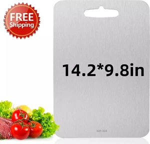 304 Stainless Steel Cutting Board Double-Sided Cutting Boards Kitchen Camping US - Picture 1 of 13